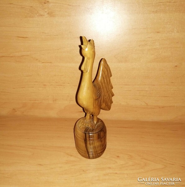 Retro carved wooden rooster 20 cm high (s)