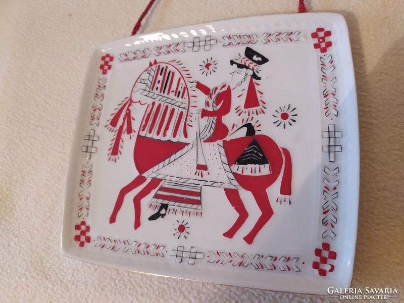 Raven House retro wall decoration, wall plate, horse hussar, 20 cm