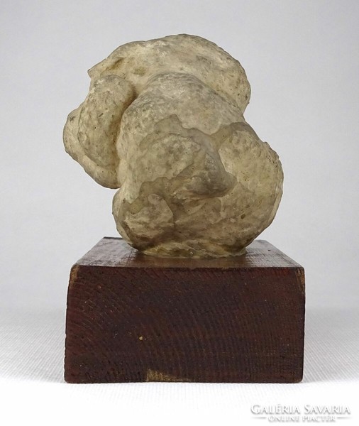 1L294 artistic abstract small sculpture on wooden pedestal