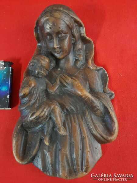 Religious Virgin Mary wax wall decoration.