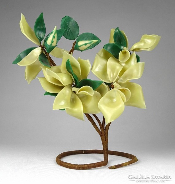 1L314 mid century blown glass decorative object artistic flower composition 21 cm