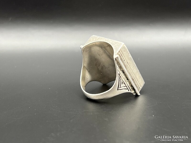 Malachit köves Art Deco ezüst női gyűrű