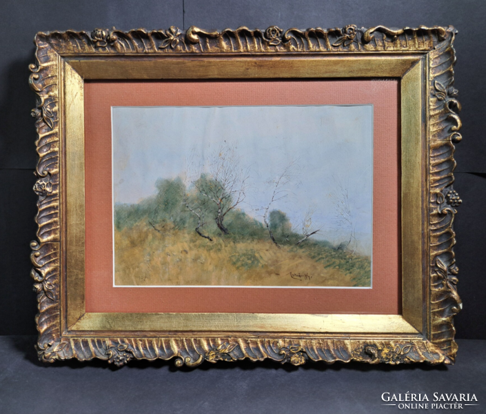 Istvánffy landscape - signed - with frame 31x39 cm