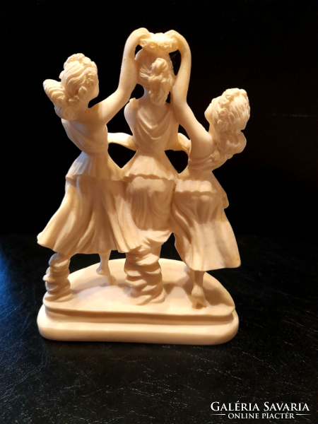 Alabaster sculpture group of dancing women