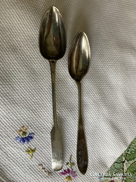 13 Latos Austrian antique silver spoon (2 pieces)