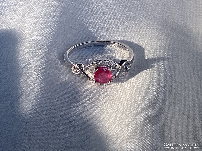 Ruby ring, silver 925