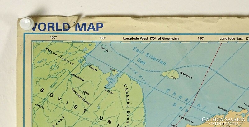 1L332 old retro tungsram world map 76 x 116 cm