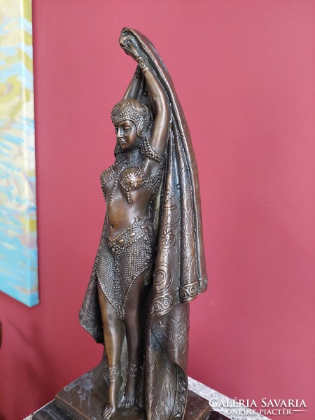Bronz art deco táncosnő szobor