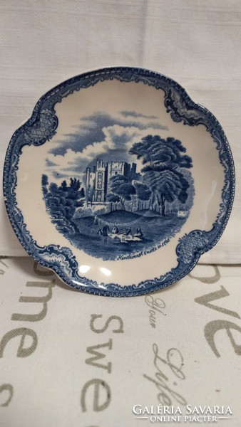Régi angol kék teatányér, jelzett porcelán, hibátlan. Királyi kastélyt ábrázol, nagyon szép.