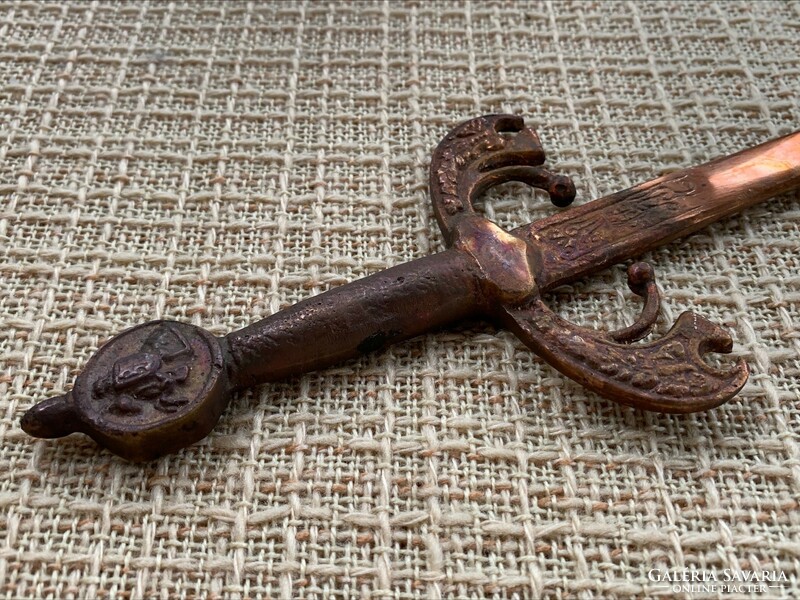 Solid copper v. Bronze decorative dagger, 39 cm.