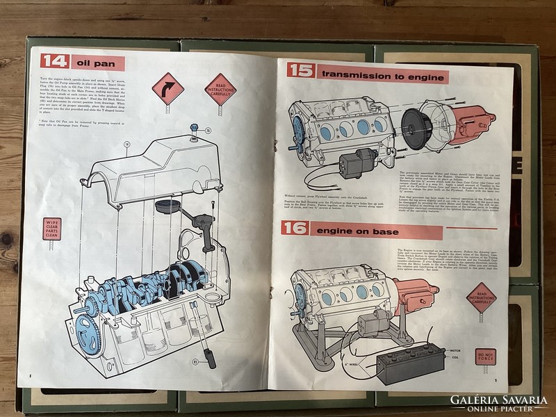 Model v8 auto model, new / “the invisible v8” operating auto engine assembly kit renwal 1960