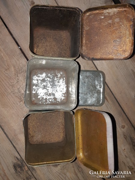 Old tin kitchen containers 6 pcs
