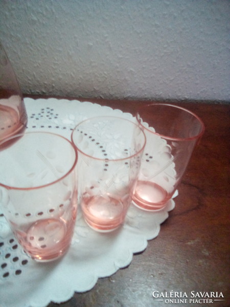 Old pink wine set