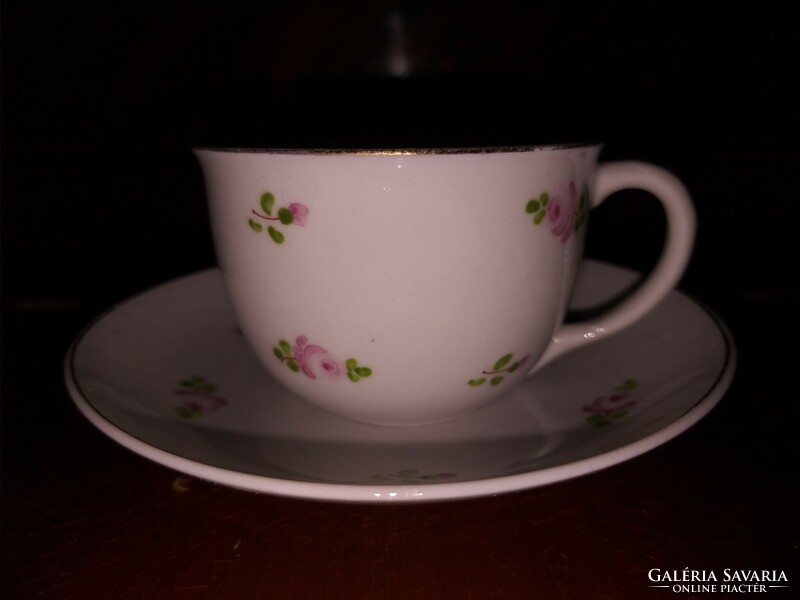 Hollóházi kézzel festett rózsa mintás kávés csésze