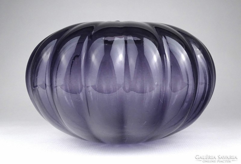 1L320 artistic decorative glass fluted purple blown vase 15.5 X 25 cm