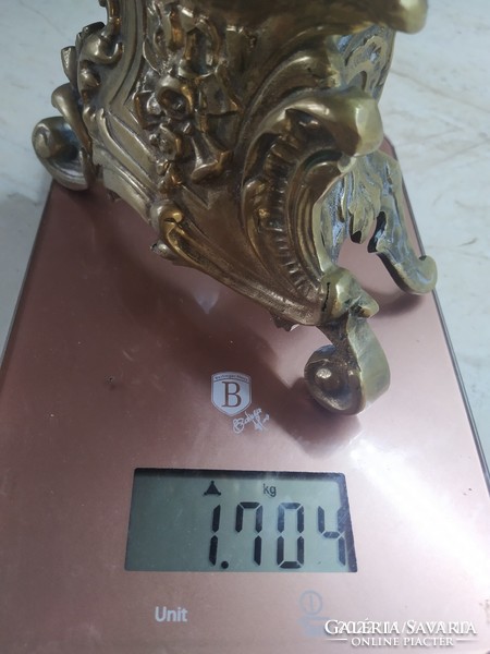 Bronzed mantel clock frame for sale! Cast iron fireplace clock for sale!