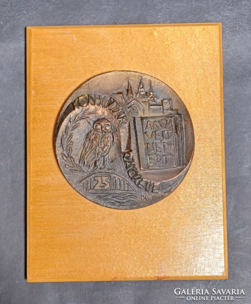 Baglyos coin - for the cultured people - Ráckeve library, communist award (17×13 cm)