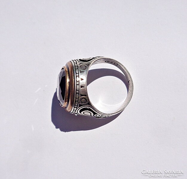 Nagy kék köves ezüst gyűrű