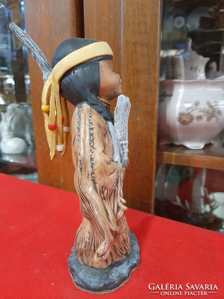Handmade ceramic figurine of a little Indian girl. 19 Cm.