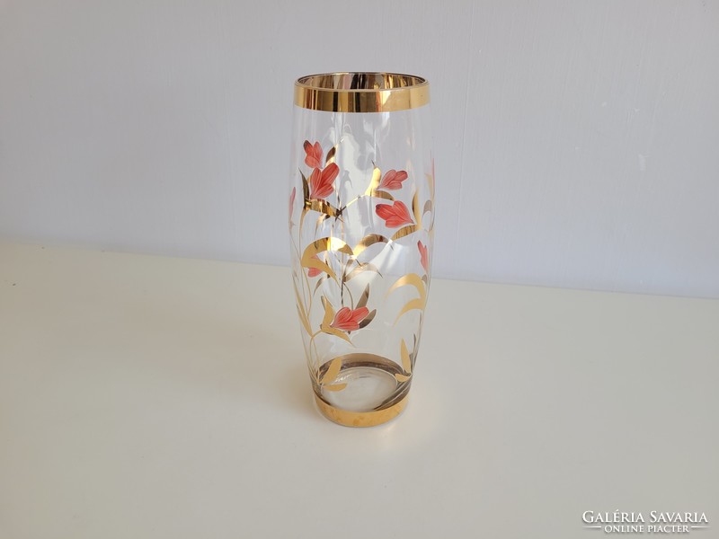 Retro aranyozott váza régi üvegváza