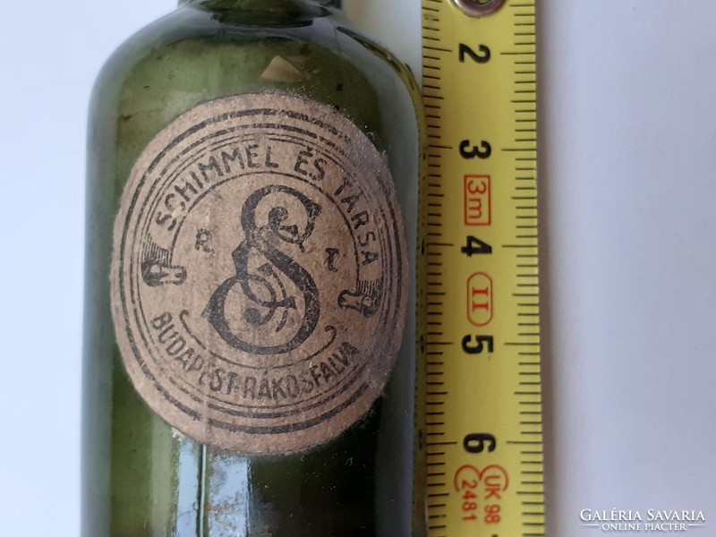 Old vintage label glass schimmel et al. rt. Budapest Cancer Village perfume bottle