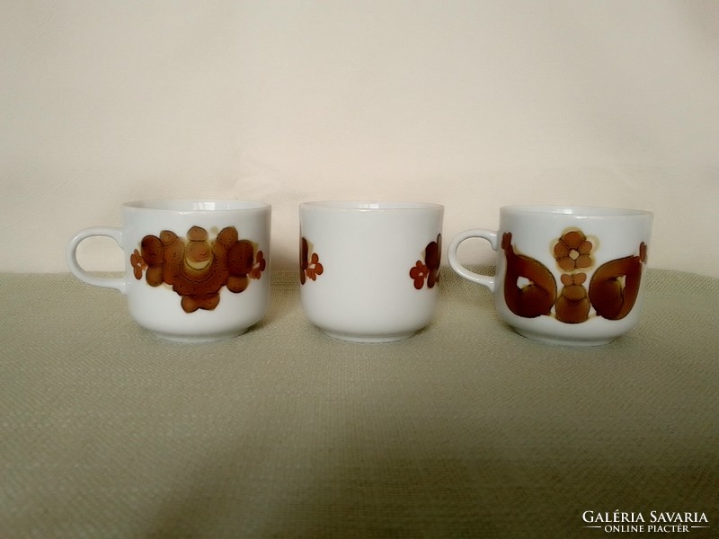 Kahla marked German ndk nostalgia retro glazed porcelain coffee set 4 small plates 3 cups
