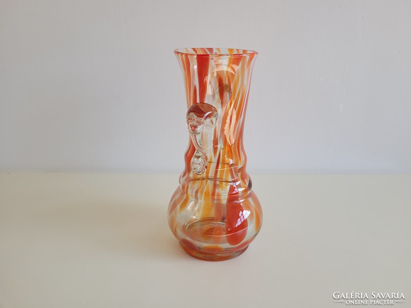 Régi üvegváza retro narancsszínű váza