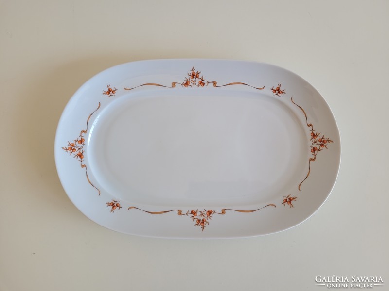 Retro large 35.5 cm lowland porcelain bowl with Hecsedli berry pattern