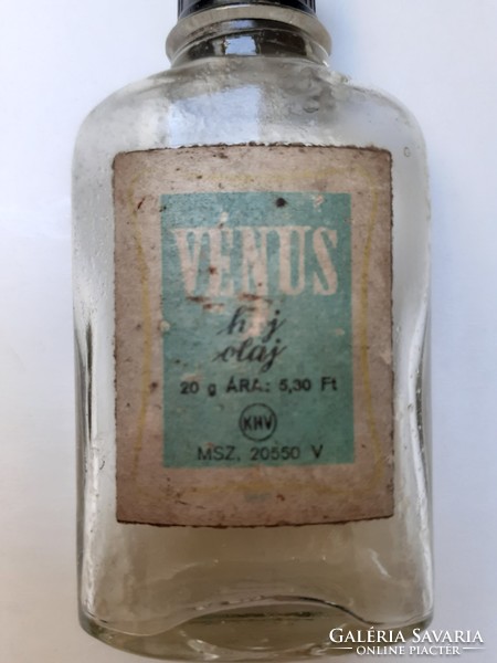 Retro KHV Vénus hajolaj régi hajápolós üveg palack