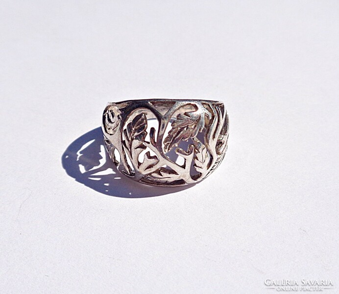 Áttört mintás ezüst gyűrű
