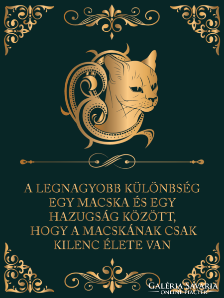 Macska és a hazugság - cicás vászonkép idézettel
