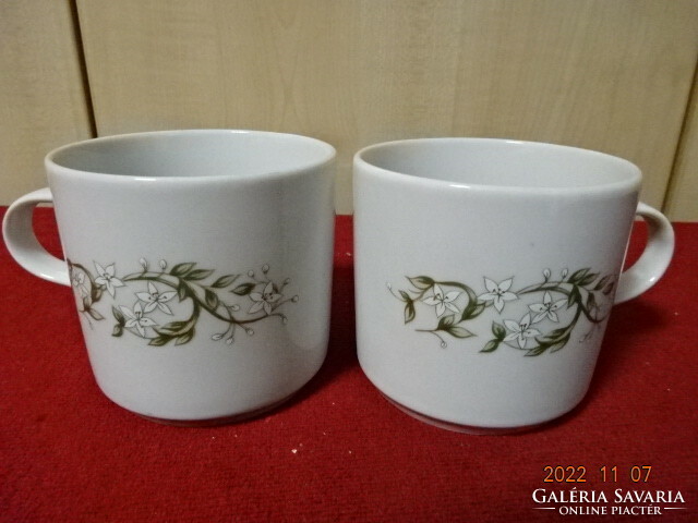 Alföldi porcelain mug, two pieces, patterned with a pair of snowdrops. He has! Jokai.