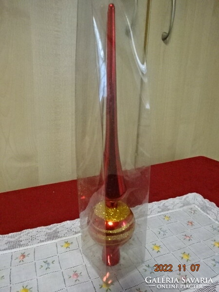 Christmas tree top ornament, red glass, length 24 cm. He has! Jokai.