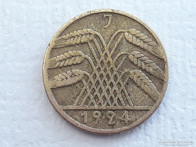 Germany 10 rentenpfennig 1924 j mintmark coin - German 10 reich pfennig 1924 foreign coin