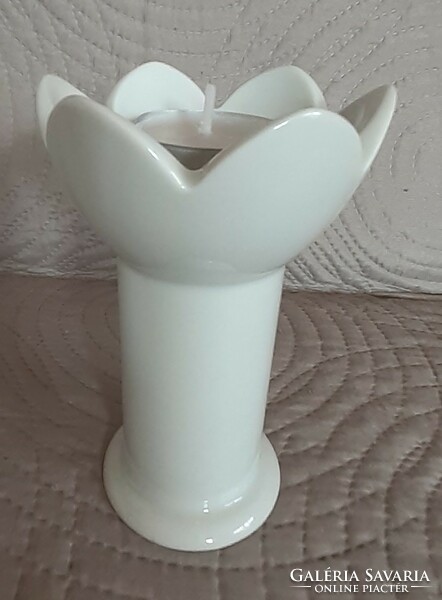 White flower porcelain candle holder, candle holder