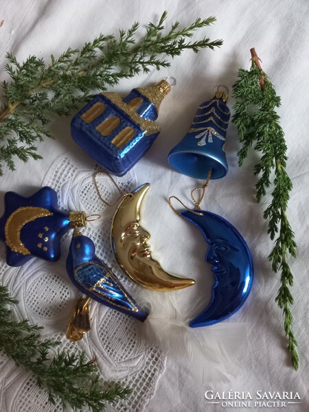 Kék- arany karácsonyfadíszek