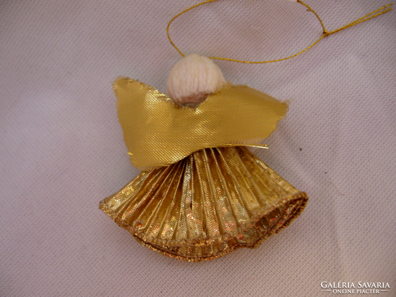 Arany színű kézi munka angyalka fa, zsenília, textil