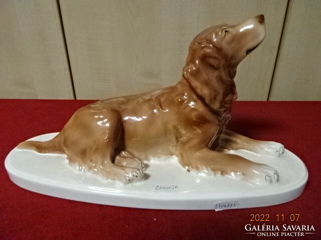 Granite porcelain dog figure. Base size: 36.5 x 13.5 cm. He has! Jokai.