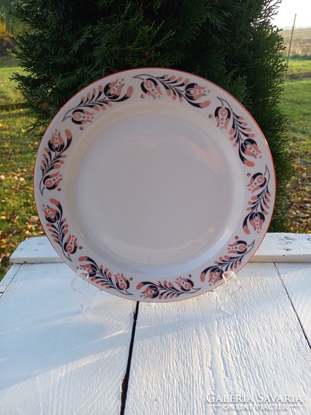 Alföldi porcelain_flat plate with tulips, folk pattern