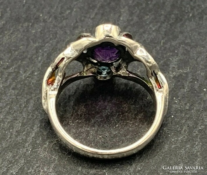 Mesès Art Nouveau style gemstone sterling silver ring 925/ - new