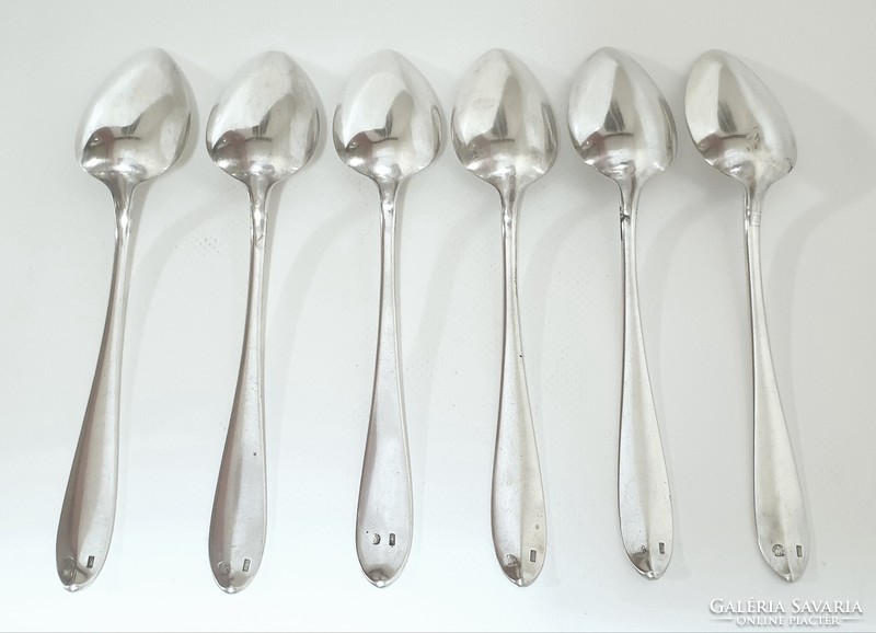 Antique (1852), silver Viennese soup spoon (6 pieces)