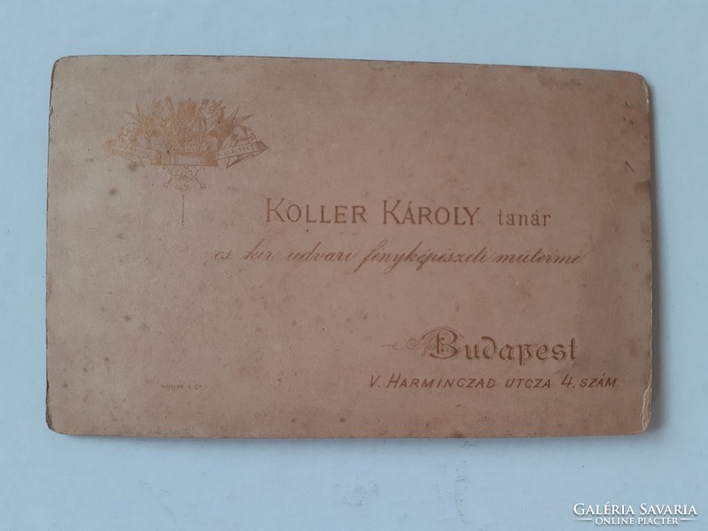 Antik női fotó Koller Károly fotográfus Budapest műtermi régi fénykép