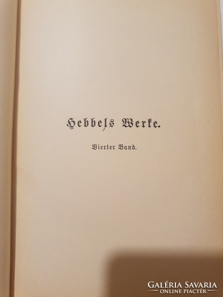 Friedrich Hebbel; Dr. Karl Zeiß - Hebbels Werke című könyvének 4. része (1899)