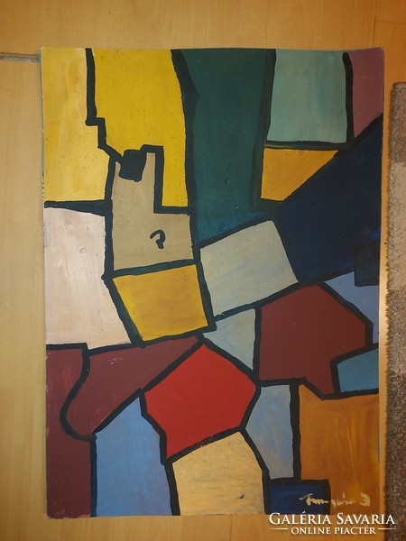 Festmény, olaj, karton, 60x84 cm