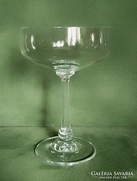 Set of four old, classic, elegant footed champagne cocktail crystal glass glasses