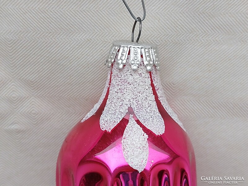 Régi üveg karácsonyfadísz pink lampion üvegdísz