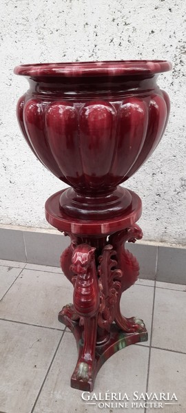 85 cm Asian pedestal with a huge bowl