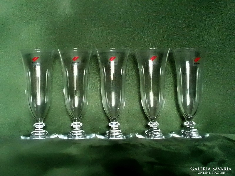 4 darabos olasz talpas pezsgős üveg pohár készlet Bormioli Rocco Italy matricás hibátlan + 1 ajándék
