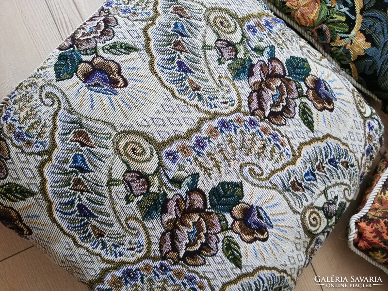 3 baroque fabric cushions