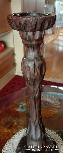 Carved candle holder 55x14 cm